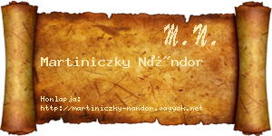 Martiniczky Nándor névjegykártya