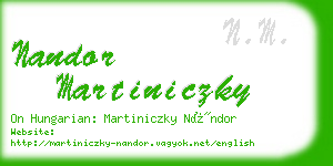 nandor martiniczky business card